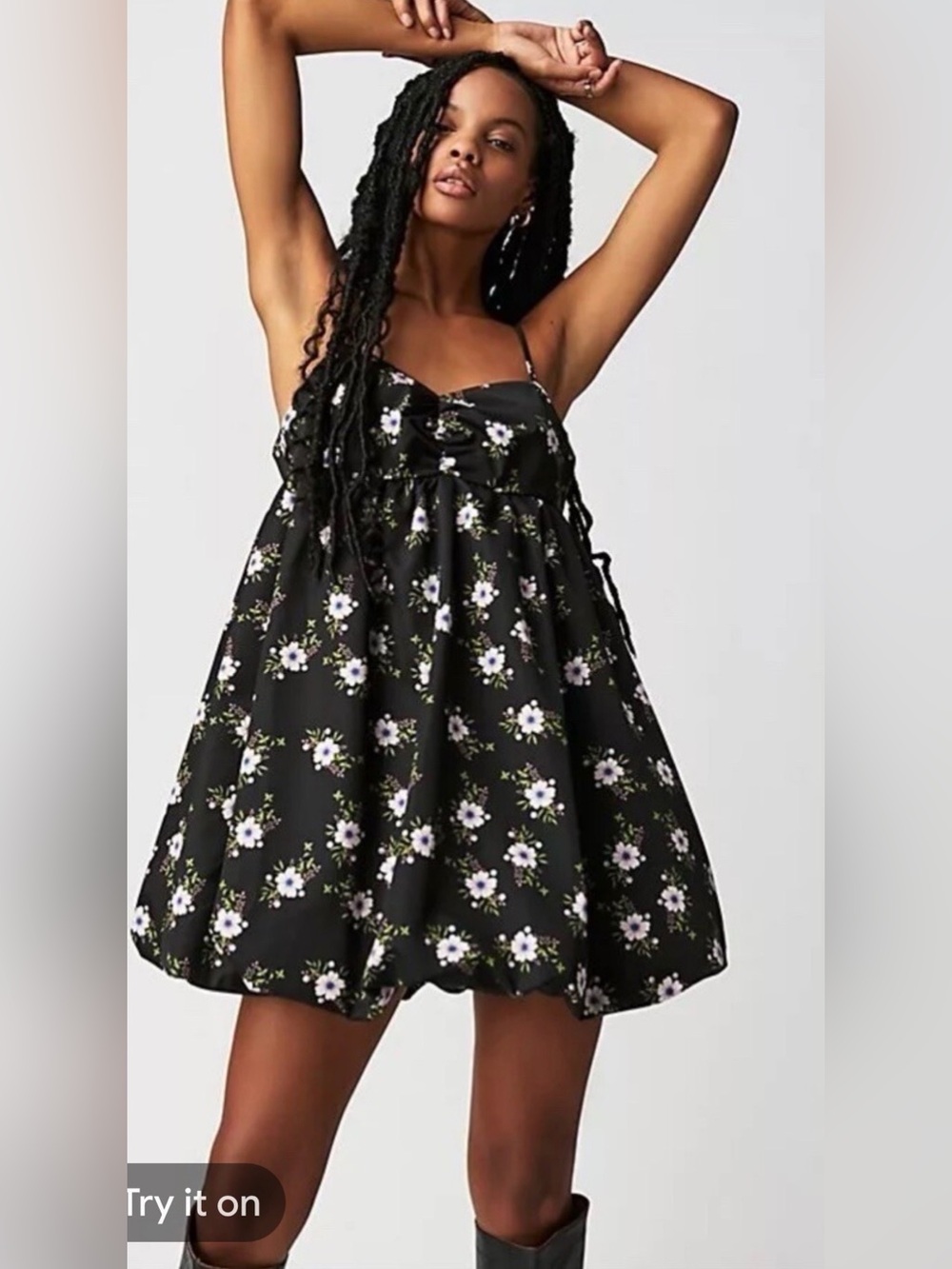Free People Floral Babydoll‎ In A Bubble Mini Dress Sz Medium NWT!